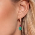 thumbnail image 3 of Gem Stone King 18K Rose Gold Plated Silver Green Malachite and Red Created Ruby Dangle Earrings for Women with Lab Grown Diamond (5.53 Cttw, Oval 9X7MM), 3 of 6