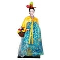 thumbnail image 4 of Korean Geisha Figurine Hanbok Dolls 12 inch Miniature Free Standing Korean Hanbok Geisha Doll Kabuki Statue for Home Office Tabletop Decor Yellow and Green, 4 of 8