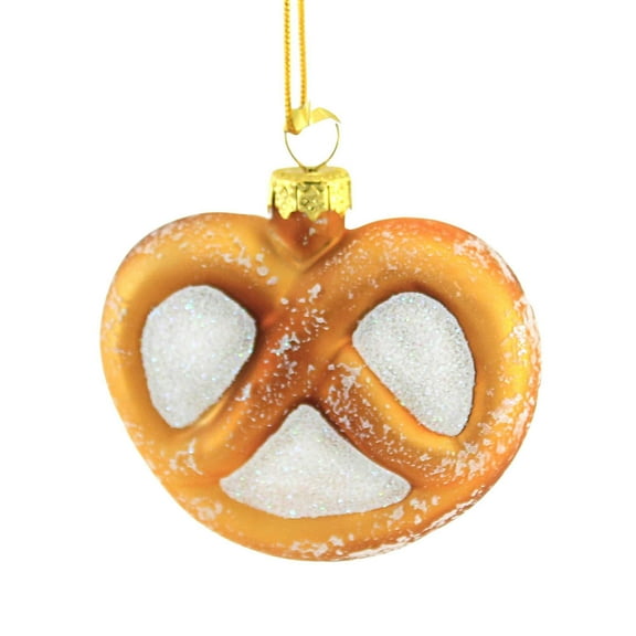 Holiday Ornament Pretzel Glass Ornament Salted Snack Food Go571