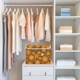 thumbnail image 4 of Yayeee Collapsible Cube Storage Bin with Lid Fabric Closet Decorative Basket with Handles, Retro Orange Flowers, 4 of 7