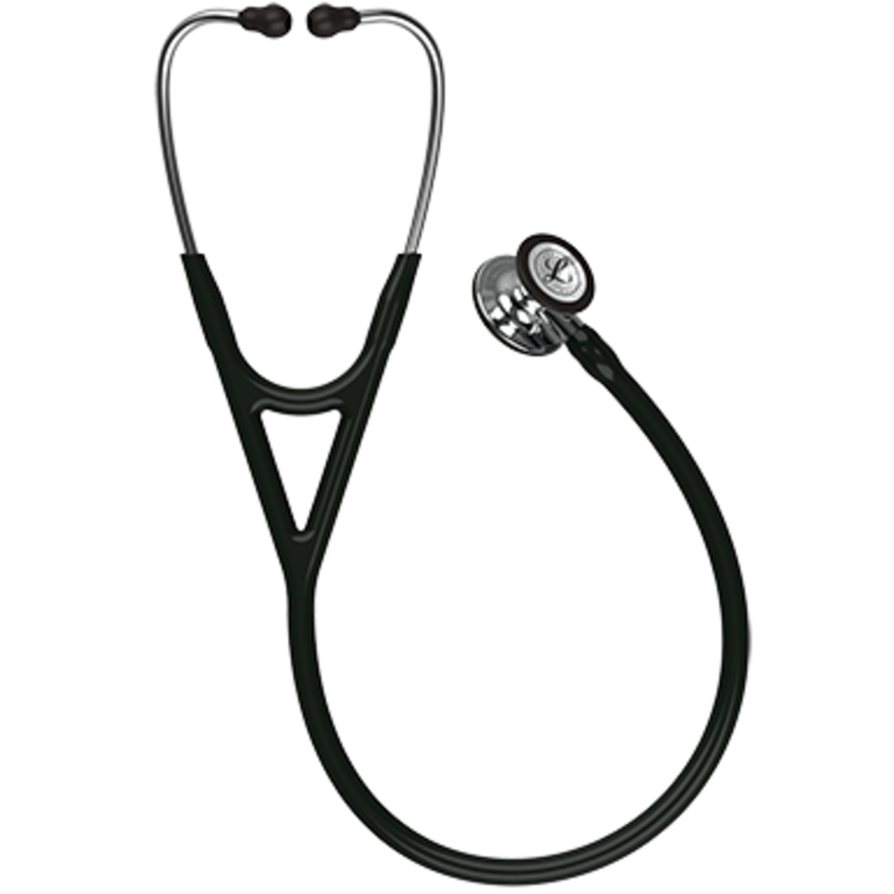 3M Littmann Cardiology IV Stethoscope, Mirror-Finish Chestpiece and Stem, Black Tube, Stainless Headset, 27 inch, 6177