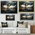 thumbnail image 4 of Designart "Harmonious White Swans by Moonlight III" Animals Framed Wall Art Decor - Modern Farmhouse White Swans Entryway Framed Wall Art, 4 of 6