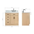 thumbnail image 4 of Ariel Hepburn 37 Inch Single Oval Sink Bathroom Vanity With Italian Carrara Marble Countertop 1.5 Inch Edge In Oak, 4 of 10