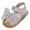 Silver, variant on WUANDIXFA Toddler Girls Sandals Soft Rubber Flats Summer Baby Flower Girl Shoes. (Gold, 5)
