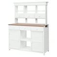 thumbnail image 4 of [Assembly Video Provided] 65.7'' H Tall Garden Potting Bench Table with Hutch,Patio Storage Workstation with 3 Shelves,6 Drawers,2 Bottom Cabinets&Side Hooks for Mudroom,Doorway, White, 4 of 10