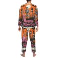 thumbnail image 2 of Halloween Costumes Mens Pajamas Set, Halloween Happy Skull Pink Ghost Halloween Pajamas Button Down Long Sleeve Loungewear Halloween Sleepwear Pjs sets for Men, 2 of 7