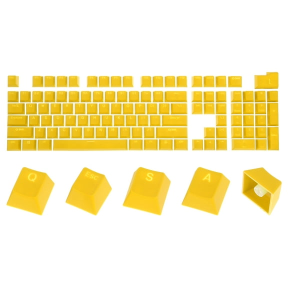 104 Key PBT Keycap Set OEM Profile 60% for 61/68/87/98/100/104 Keys Mechanical Keyboard Layout, Yellow