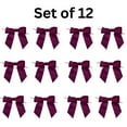thumbnail image 5 of Pre-Tied Burgundy Satin Bows - 4 1/2" Wide, Set of 12, Wired Craft Ribbon, Fall, Christmas, Gift Bows, Valentine's Day, 5 of 6