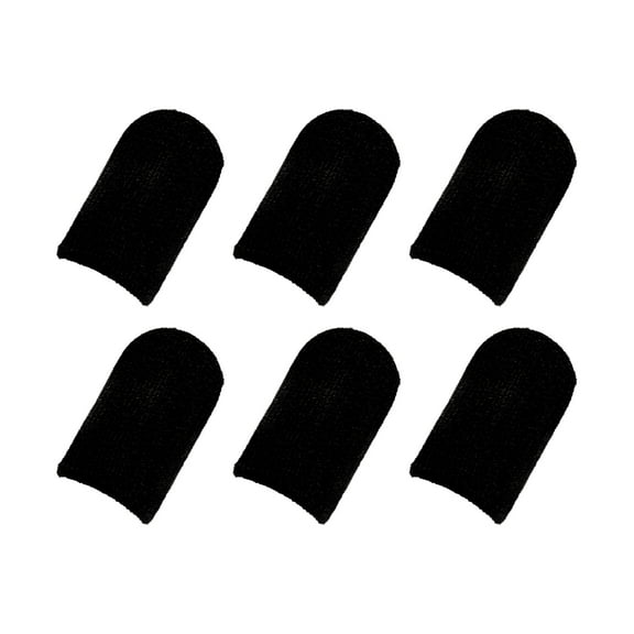 Mobile Gaming Finger Sleeve Controller Finger Thumb Sleeve, Carbon Fiber Anti-Sweat Black, Pack of 6