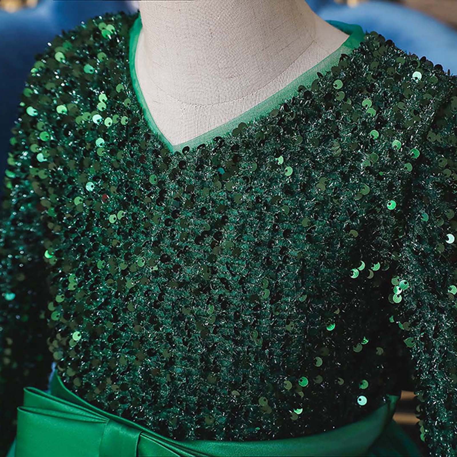 Odeerbi Children Dress Girl 2025 Long Sleeve Girl Princess Dress Long Sequin Dress Dress