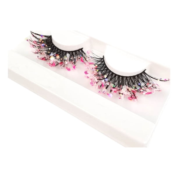 Soidarity 2 unids/set pestañas brillantes con lentejuelas para un aspecto navideño espectacular plástico reutilizable y lavable Difuminador de ojos P-16