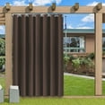 thumbnail image 2 of TOPCHANCES 100" Extra Wide Outdoor Blackout Curtains Waterproof Blocking UV Protect Patio (254 * 213 cm), Brown, 2 of 6
