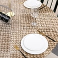 thumbnail image 4 of Round Vinyl Fitted Tablecloth with Flannel Backing Elastic Table Cloth Waterproof Oil-Proof Plastic Cover- Fits Tables up to 40" - 44" Diameter, 4 of 4