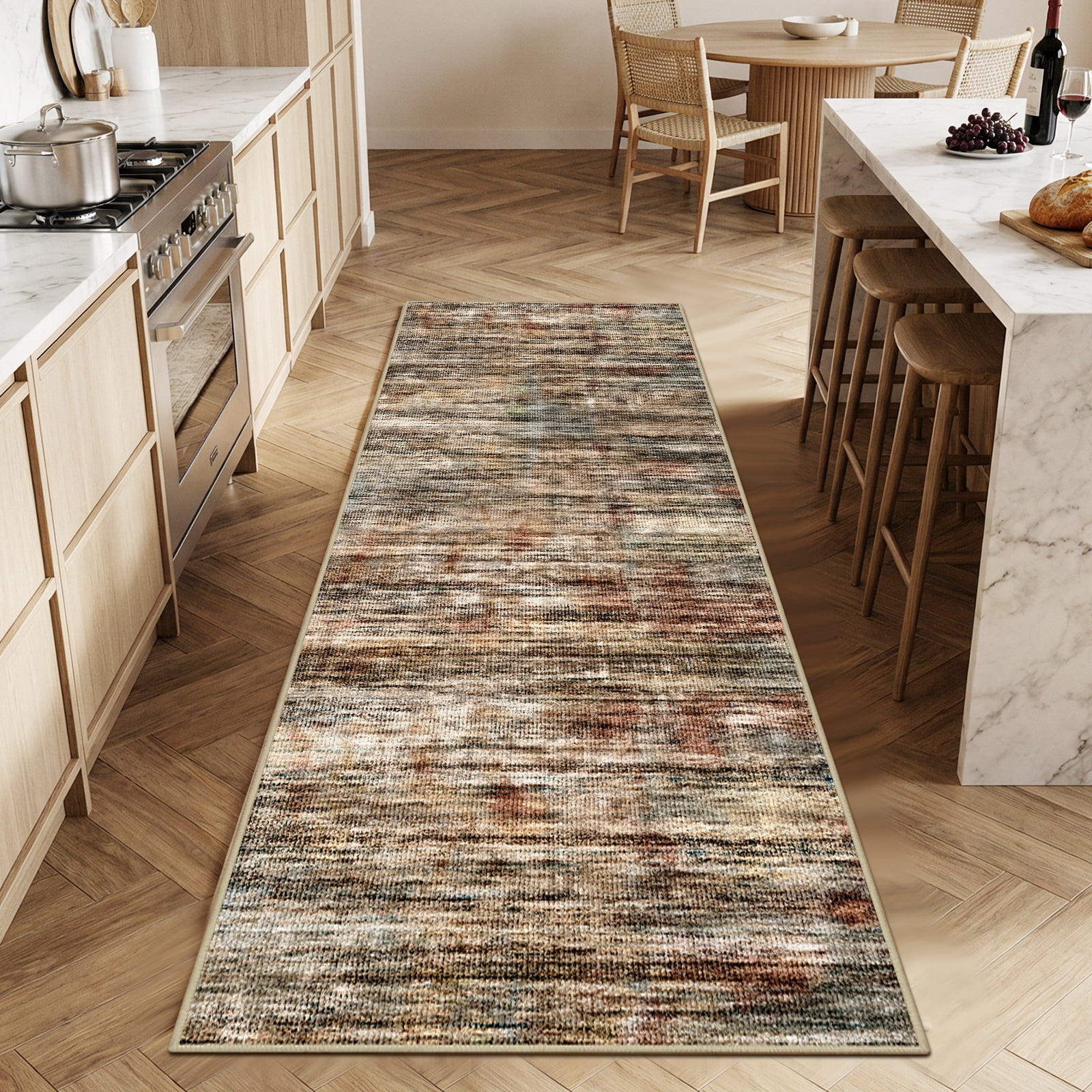 2'x6' Abstract Kitchen Runner Rug,Non-Slip Entryway Runner Laundry Rug,Soft Indoor Machine Washable Hallway Runner Rugs Throw Carpet for Living Room Bedroom Dining Room Hallway Kitchen