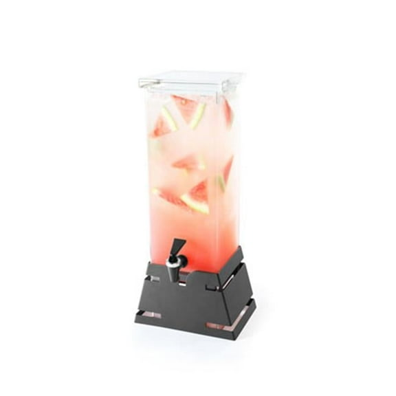Rosseto Serving Solutions LD142 Square Black Matte Pyramid Base Beverage Dispenser - 1 Gallon