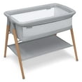 thumbnail image 4 of Delta Children Haven Beechwood by the Bed Bassinet with Breathable Mesh and  Natural Beechwood Legs, Grey Stripe, 4 of 8