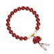 thumbnail image 1 of Pulsera de cinabrio con cuenta de loto esmaltada de 8 mm con cuentas rojas, 1 of 2
