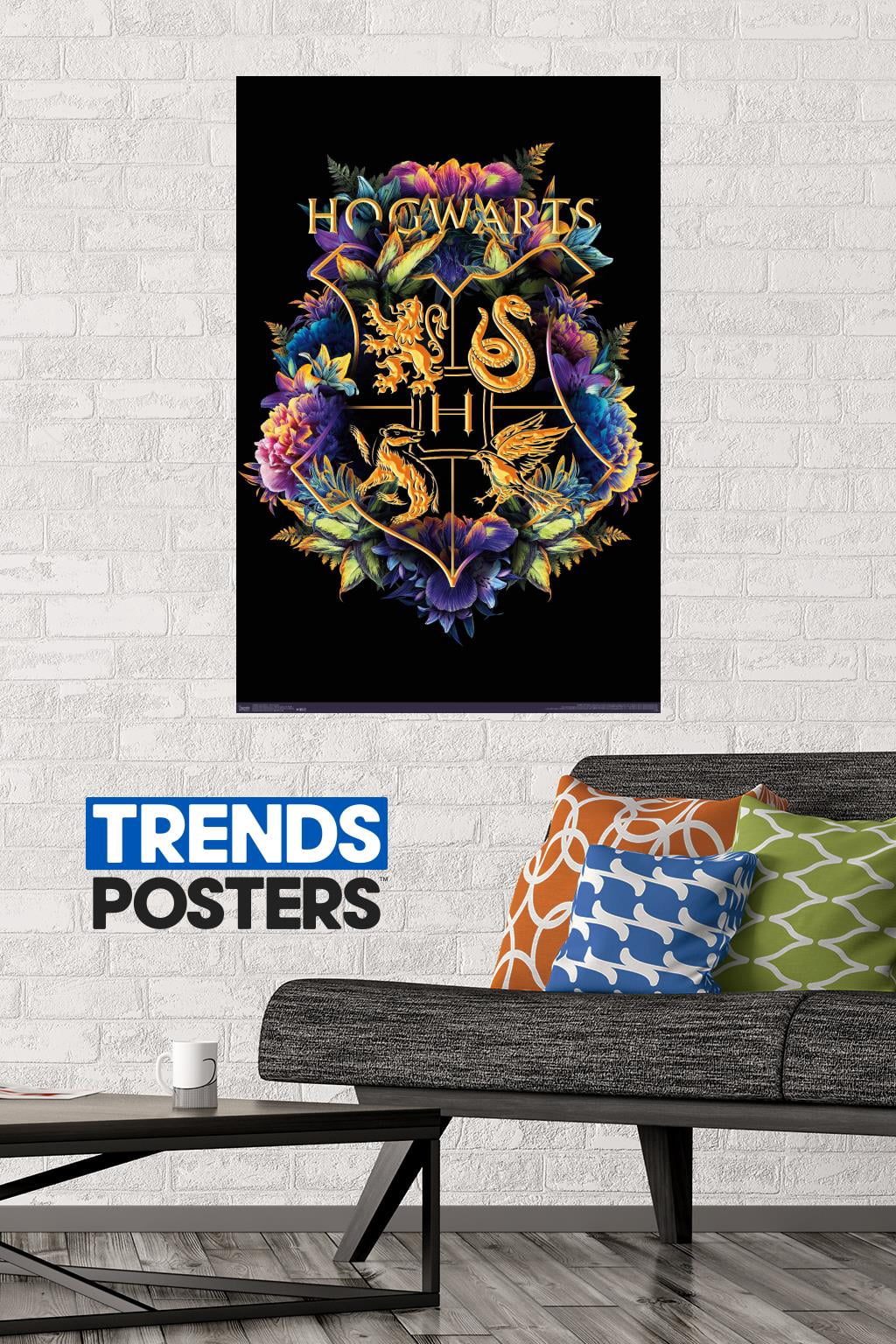 The Wizarding World: Harry Potter - Floral House Crests Wall Poster, 22.375" x 34"