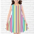 thumbnail image 2 of AJTQTH Sundress for Girls Crewneck Sleeveless Gowns Stylish Polka Dots Printed Colorblocked Frocks High-Waisted Tunic Flowy Midi Dress for Summer Casual Party School Pink#02 11 Years, 2 of 3