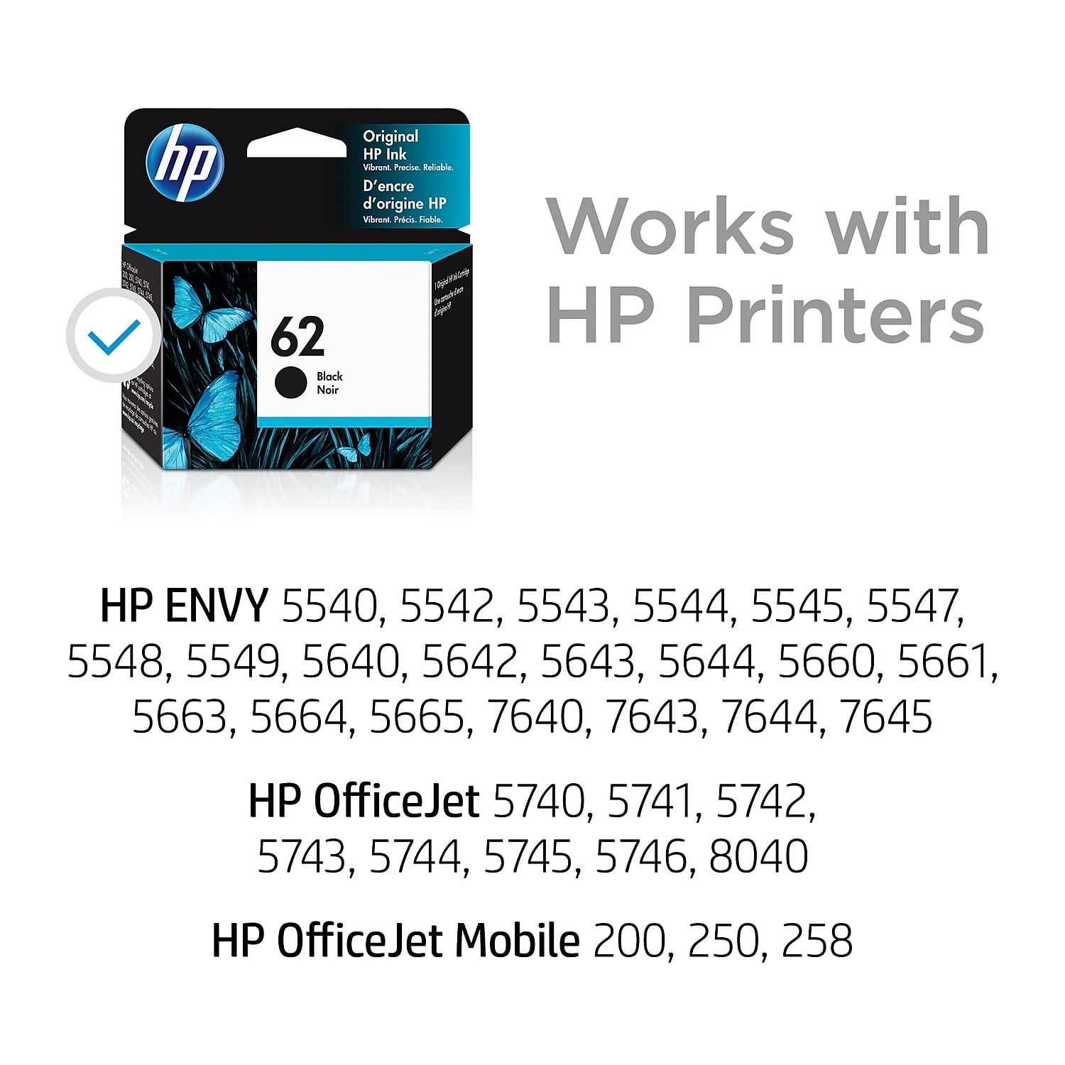 HP 62 Black Ink Cartridges C2P06ANC2P04AN for sale online