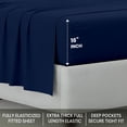 thumbnail image 4 of Kotton Culture Bed Sheet 4 Piece 100% Egyptian Cotton 600 Thread Count Soft Crisp Cooling Cotton Luxury Hotel Sheets Thick with 16" Deep Pocket Snug Fit Smooth Sateen Weave (Navy Blue, King), 4 of 7