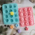 thumbnail image 4 of Clearance Biscuit Moulds under $5,Flower Shape Candy Set Silicone 12 Cavity Baking Ice Cube Tray For Wedding Festival Parties And DIY Crafts, 4 of 9