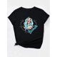 thumbnail image 3 of Camiseta De Verano Para Mujer, Cuello Redondo, Para Mochilero, Vacaciones En La CalleStylish Black Casual Tee for Women with Teal-Haired Portrait & Letter Print - Round Neck, Short Sleeve, 100% Poly, 3 of 7