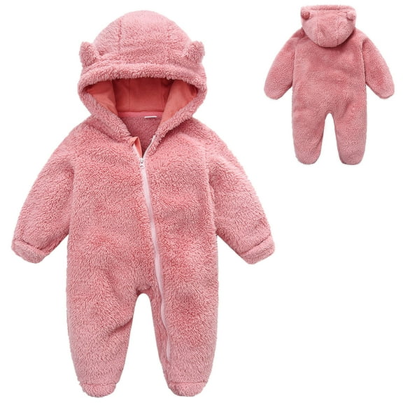 Snowsuit Baby Girl Hoodie Bear Ear Boy Baby Romper Baby Outfits Warm Boy 9-12 Months