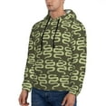 thumbnail image 3 of Picia Green Snake Pattern Casual Men's Hoodie - Lightweight Hooded Sweatshirt with Kangaroo Pocket, Comfortable Pullover for Everyday, Travel-XX-Large, 3 of 7