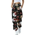 thumbnail image 1 of ZAXARRA Pantalon de Jogging Imprimé de Noël pour Femmes avec Cordon de Serrage et Poche, 1 of 6
