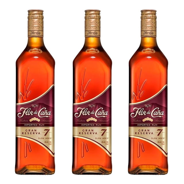 Paquete 3 Botellas Ron Flor de Caña Gran Reserva 7 Años 750 ml