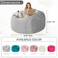 thumbnail image 3 of Bean Bag Chair: Giant 4' Memory Foam Furniture Bean Bag Chairs for Adults with Microfiber Cover 4Ft (Light Grey), 3 of 12