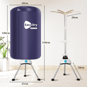 Uten Compact Ventless Clothes Dryer, Portable Foldable Drying Machine with Electric Heater for Efficient Laundry Care, Blue