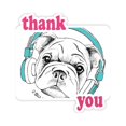 thumbnail image 1 of Headset Music Vitality Sounds Dog Thank You Stickers Quote Grateful, 1 of 3