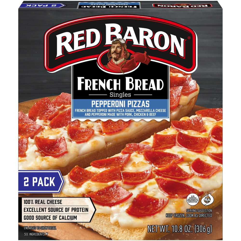 Red Baron Pizza French Bread Singles Pepperoni 2 Count 10 80 Oz Walmart Com Walmart Com