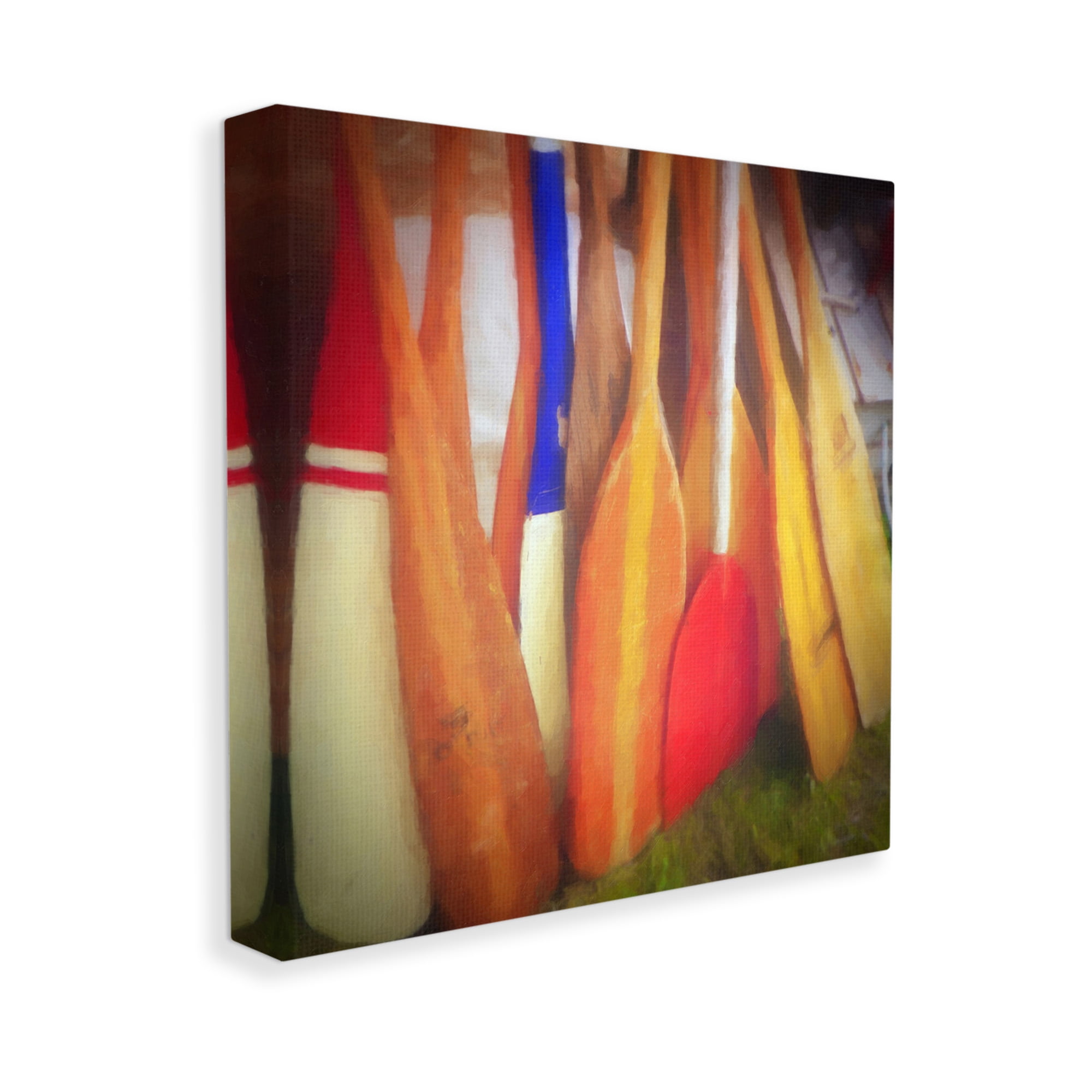 Stupell Industries Nautical Boating Oars Abstract Painting Gallery Wrapped Canvas Art Print Wall Art, 36 x 36