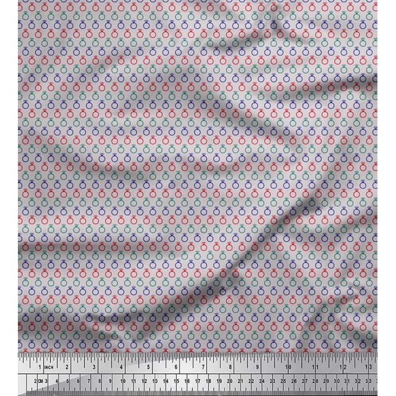Soimoi Velvet Fabric Women Ring Shirting Print Sewing Fabric Yard 58 Inch Wide