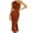 Brown, variant on Fesfesfes Women Gowns Solid Slimming Knitting Bandage Backless Sloping Shoulder Hollow One Shoulder Strapless Tank Dress Tops on