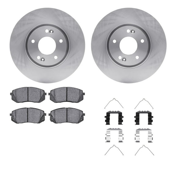 Dynamic Friction Company Front Brake Rotors with 5000 Advanced Brake Pads includes Hardware 6512-21117