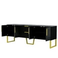 thumbnail image 5 of Modern TV Stand for TVs up to 75 Inches, Storage Cabinet with Drawers and Cabinets, Wood TV Console Table with Metal Legs and Handles for Living room, Black, 5 of 5