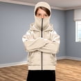 thumbnail image 4 of Boys Girls Balaclava Hooded Sweatshirt Full Zip Double Layer Hoodies Jacket Lightweight Warm Oversized Coat Trendy Outerwear, 4 of 9