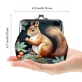 thumbnail image 2 of Squirrel Elegant Microfiber Coin Purse with Zinc Alloy Jaws - 4.3x4.7 Inches - Stylish Storage for Coins and Small Essentials, 2 of 7