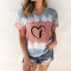 thumbnail image 2 of Mujeres Casual Cuello Redondo Manga Corta Estampado Jersey Blusa Camiseta Tops Sueltos OAVQHLG3B Store  lin121212, 2 of 4