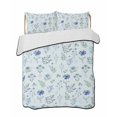 thumbnail image 2 of Quilts King Size, Blue Floral Spring Soft Comforter Bedding Set for Bed, Blue Farmhouse Green Botanical Chic Lightweight Quilted Bedspread with Pillow Cover(2 Pieces) for All Season, 96x106 Inch, 2 of 9