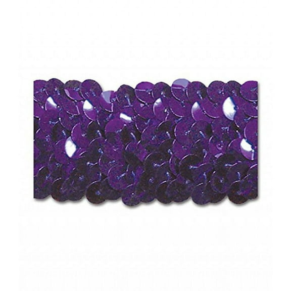 PURPLE 1-1/4 INCH STRETCH SEQUIN