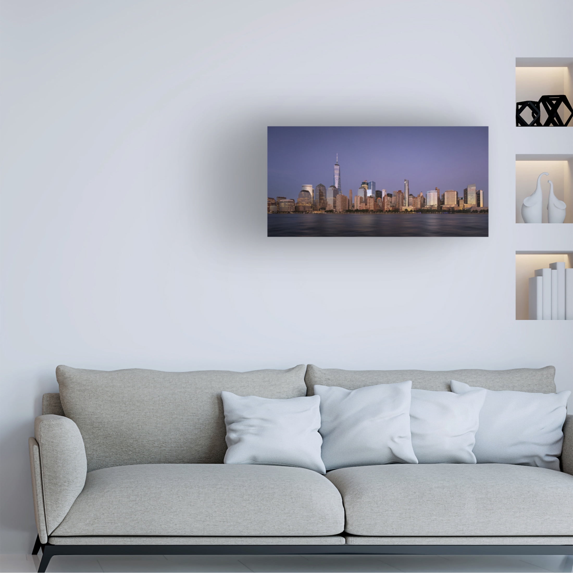 Canvas Wall Art - fegari 'M A N H A T T A N' Wall Art for Living Room, Bedroom, or Office Décor by Trademark Fine Art - 24 x 12 Inches