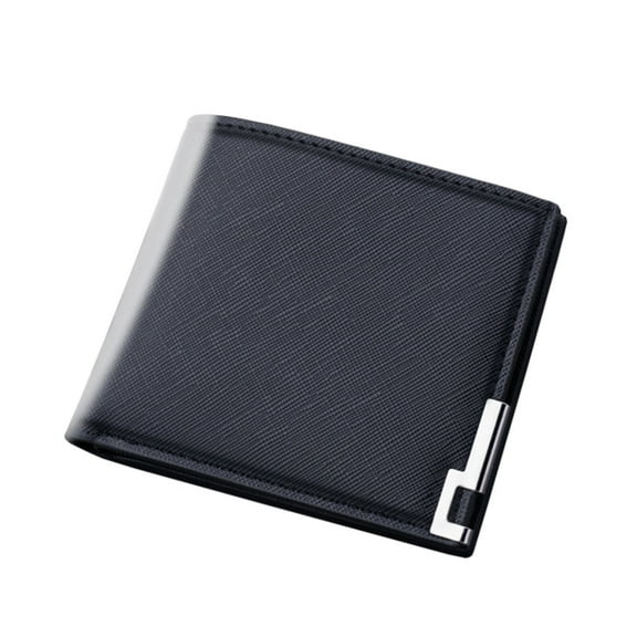 Coin purse for Men Fashion Coin ID Short Wallet Solid color Men Open Purse Multiple Card Slots Clutch Bag Black