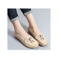 thumbnail image 6 of Avamo Ladies Shoes Walking Comfort Flat Loafers Women Driving Casual Slip On Wide Width Dress Shoes Beige 8, 6 of 8