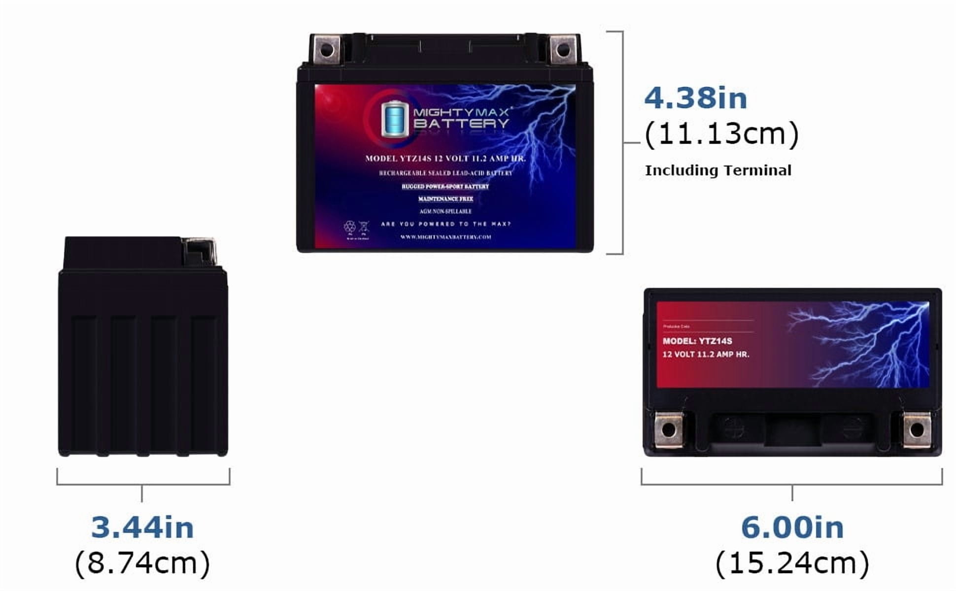 YTZ14S Power Sport ATV - 12V 11.2AH, 230 CCA, Rechargeable