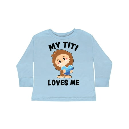 

Inktastic Cute Bigfoot My Titi Loves Me Gift Toddler Boy Girl Long Sleeve T-Shirt